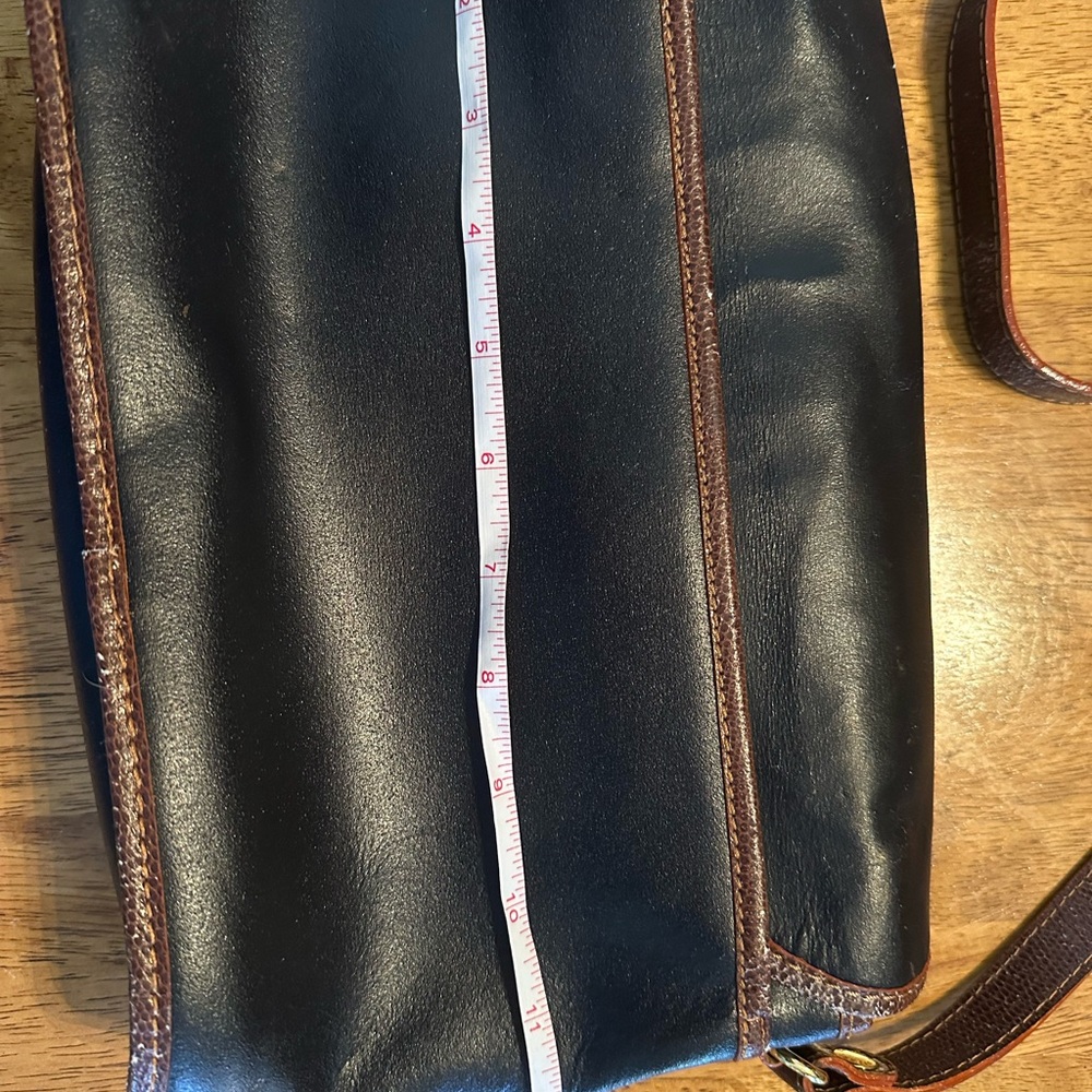 Vintage Pierre Balmain Genuine Leather Black and Brown Crossbody Bag - Picture 5 of 8